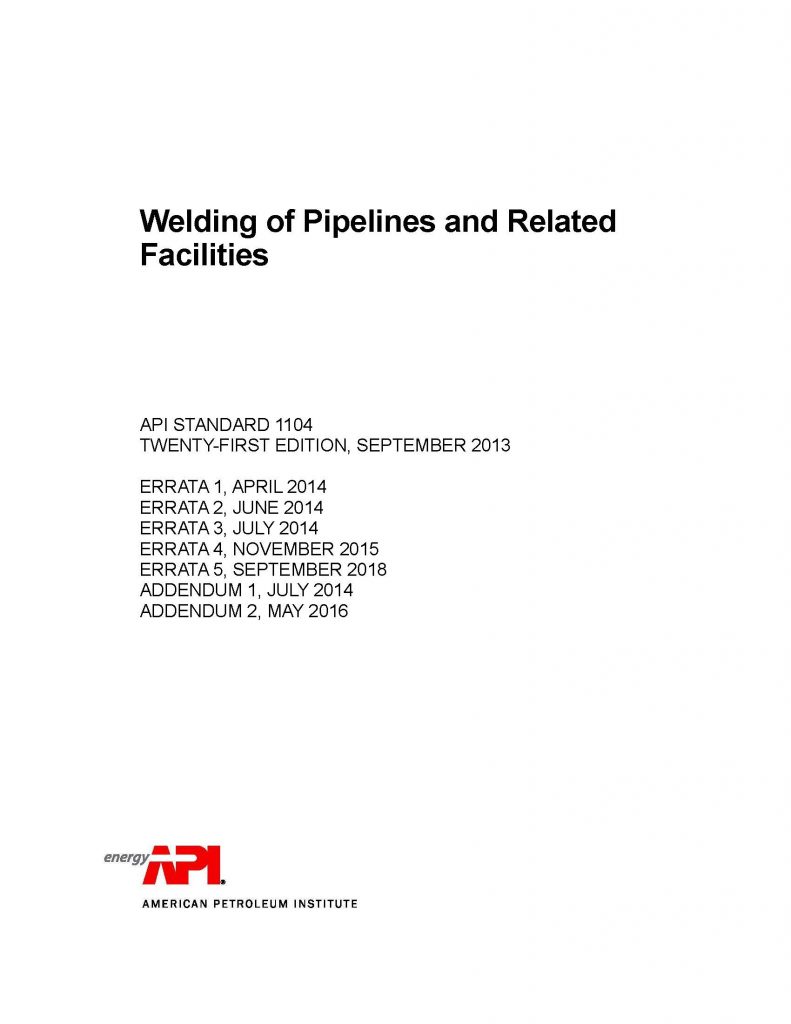 API 1104 21st Edition